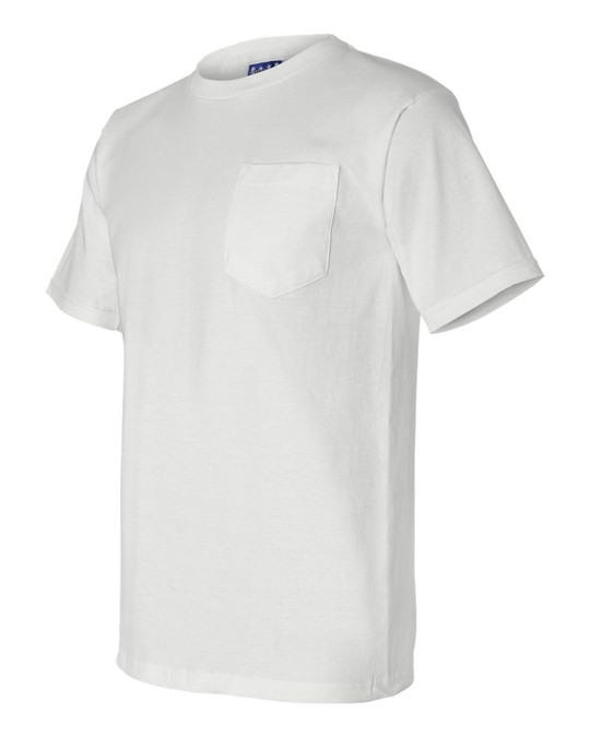 Bayside 3015 - Camiseta de Manga Corta con Bolsillo Hecha en Unión