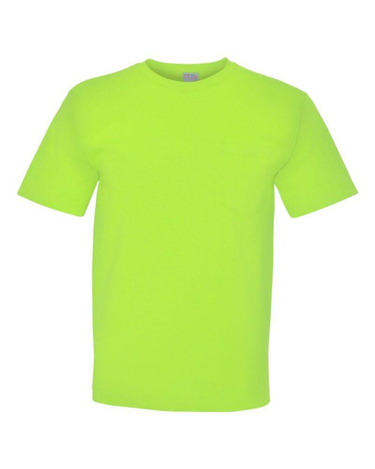 Bayside 5070 - Camiseta de Manga Corta con Bolsillo Hecha en USA