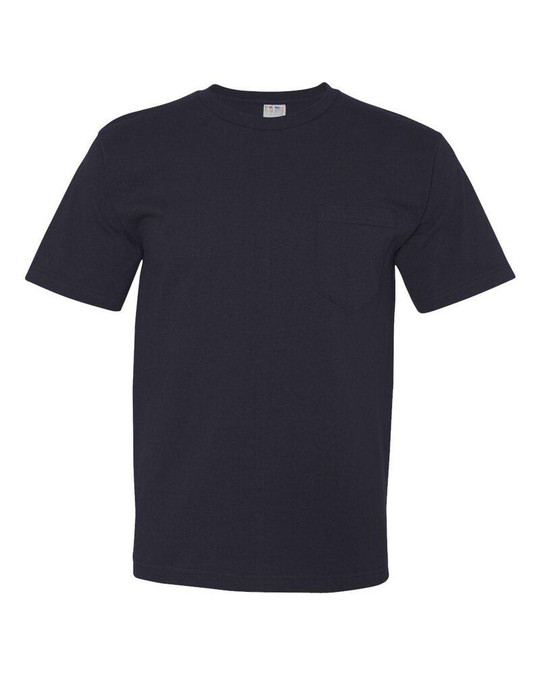 Bayside 5070 - Camiseta de Manga Corta con Bolsillo Hecha en USA