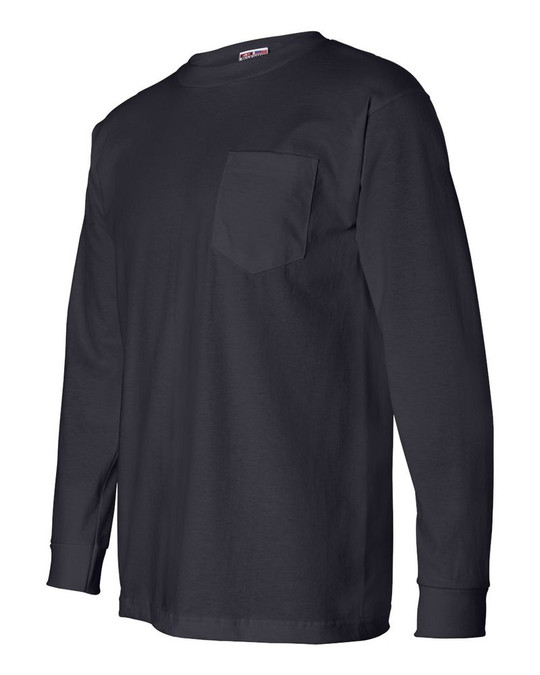 Bayside 8100 - USA-Made Long Sleeve T-Shirt with a Pocket