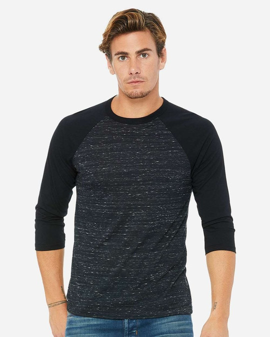 Bella+Canvas 3200 - Remera unisex báisbol Raglan manga 3/4