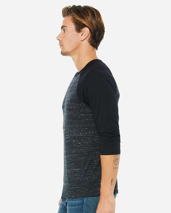 Bella+Canvas 3200 - Remera unisex báisbol Raglan manga 3/4 