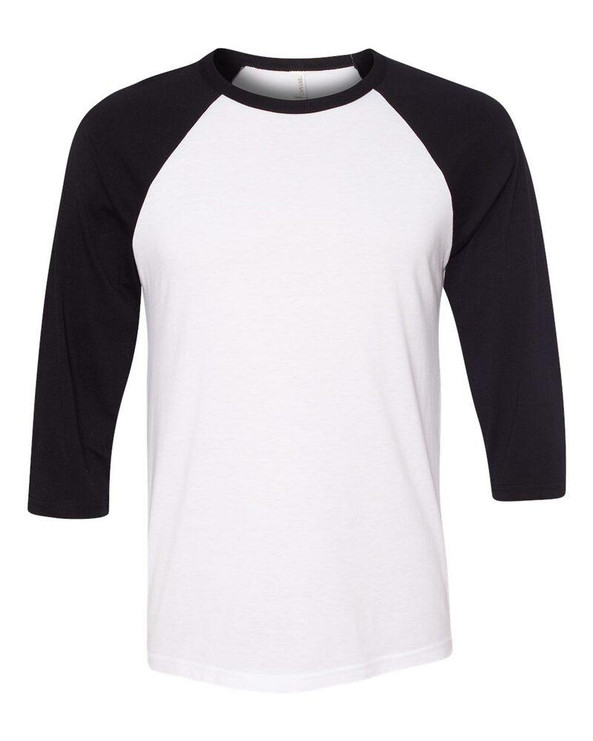 Bella+Canvas 3200 - Remera unisex báisbol Raglan manga 3/4 