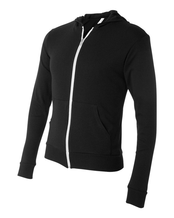 Bella+Canvas 3939 - Triblend Unisex Lightweight Hooded Full-Zip T-Shirt