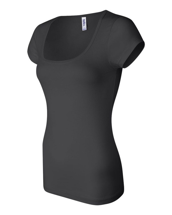 Bella+Canvas 8703 - Ladies' Sheer Mini Rib Scoopneck T-Shirt