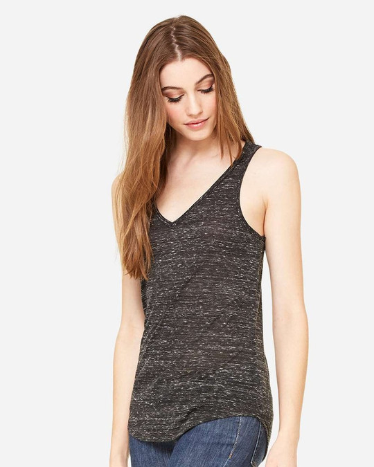 Bella+Canvas 8805 - Camiseta sin mangas con cuello en V fluido