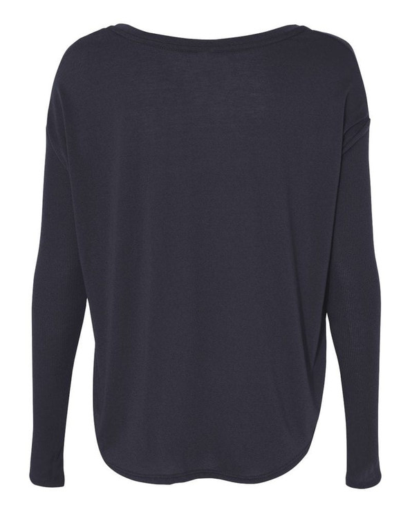 Bella+Canvas 8852 - Ladies' Flowy Long Sleeve T-Shirt With 2x1 Rib Sleeves