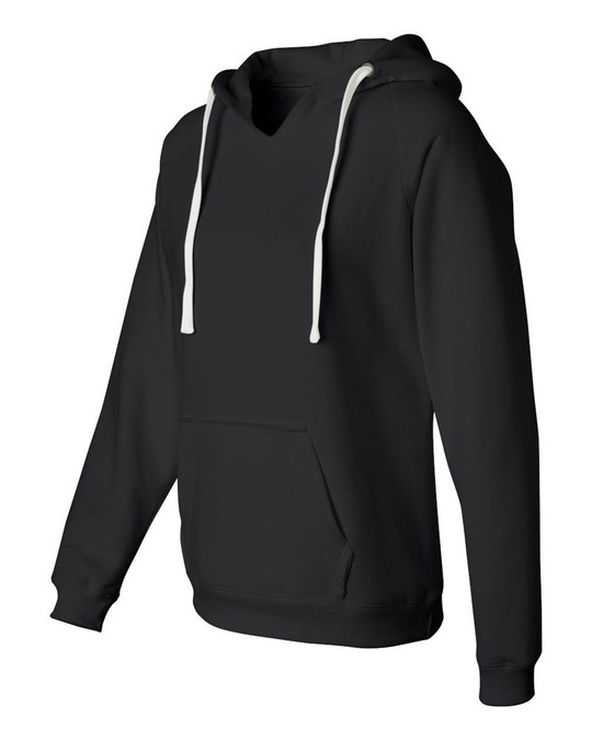 J. America 8836 - Sudadera con capucha y cuello en V de gamuza