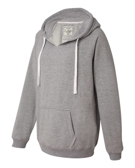 J. America 8836 - Ladies' Sueded V-Neck Hooded Sweatshirt