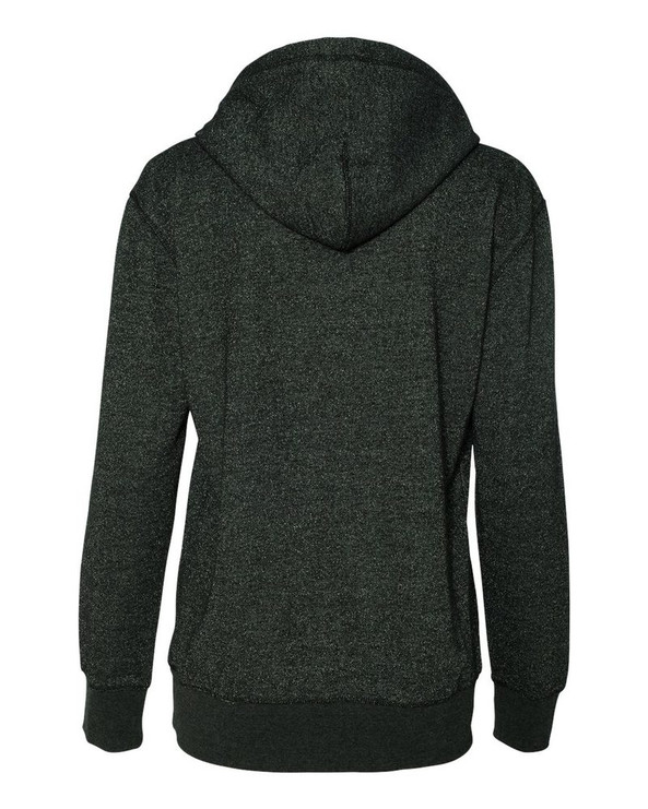 J. America 8860 - Ladies' Glitter French Terry Hooded Pullover