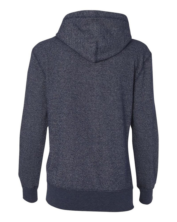 J. America 8860 - Ladies' Glitter French Terry Hooded Pullover