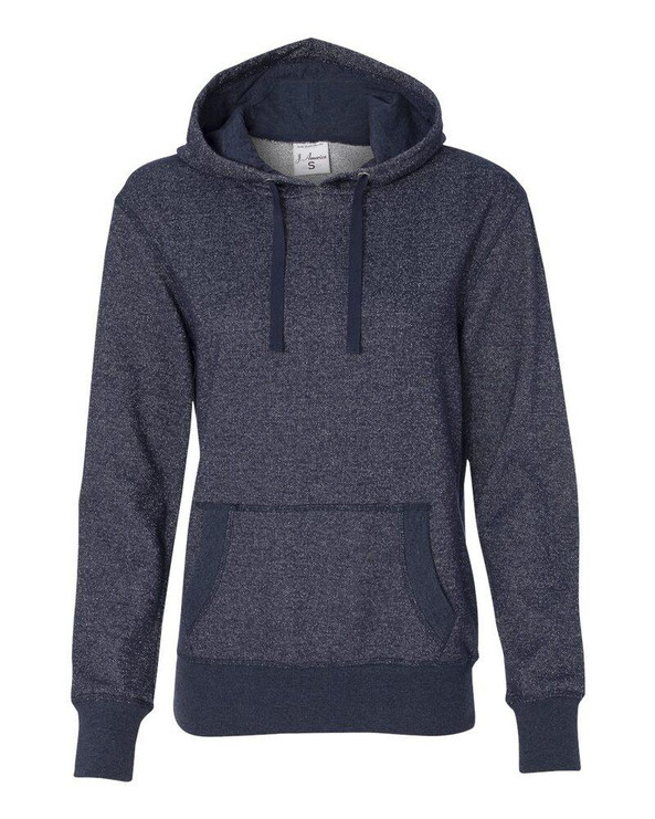 J. America 8860 - Ladies' Glitter French Terry Hooded Pullover