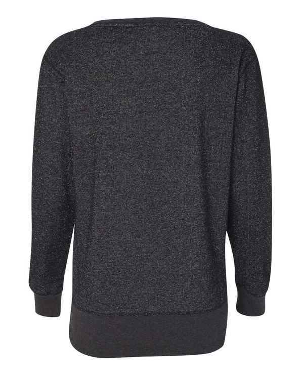 J. America 8867 - Ladies' Glitter Crewneck Sweatshirt