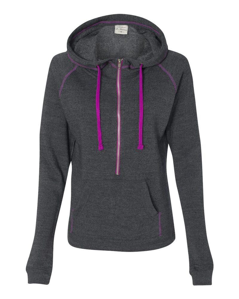 J. America 8876 - Sudadera con capucha de mezcla triblend con cremallera 1/2