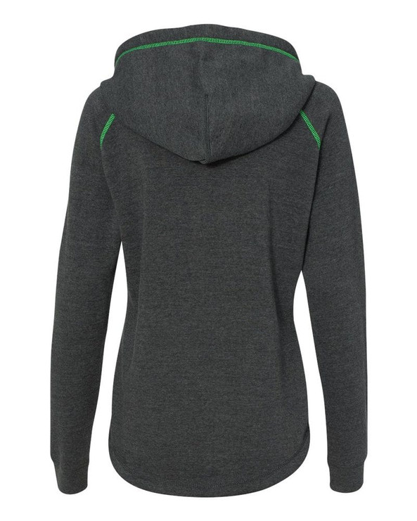 J. America 8876 - Ladies' 1/2 Zip Triblend Hooded Sweatshirt