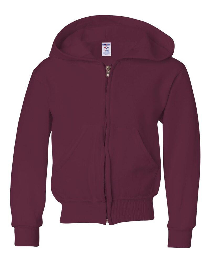 Jerzees 993BR - Sudadera con capucha y cierre completo para jóvenes NuBlend®