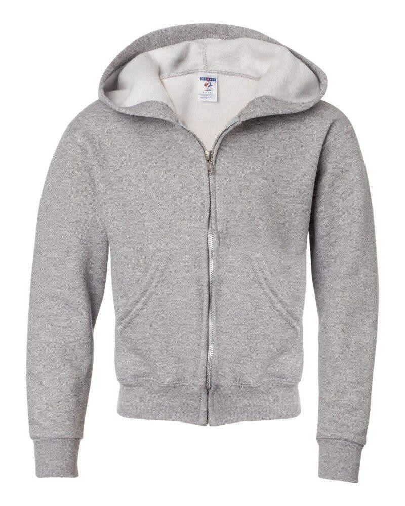Jerzees 993BR - Sudadera con capucha y cierre completo para jóvenes NuBlend®
