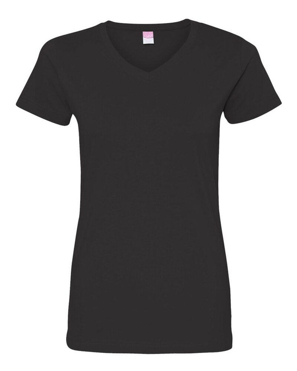LAT 3507 - Remera fina de jersey con cuello en V