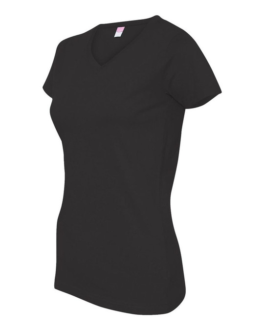 LAT 3507 - Remera fina de jersey con cuello en V