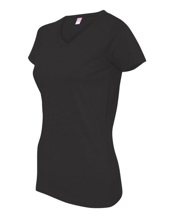 LAT 3507 - Remera fina de jersey con cuello en V