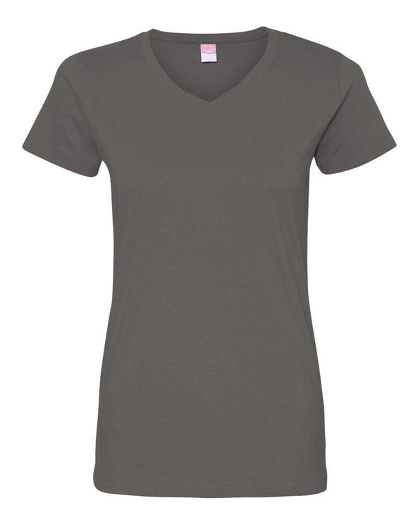 LAT 3507 - Ladies' Fine Jersey V-NeckT-Shirt