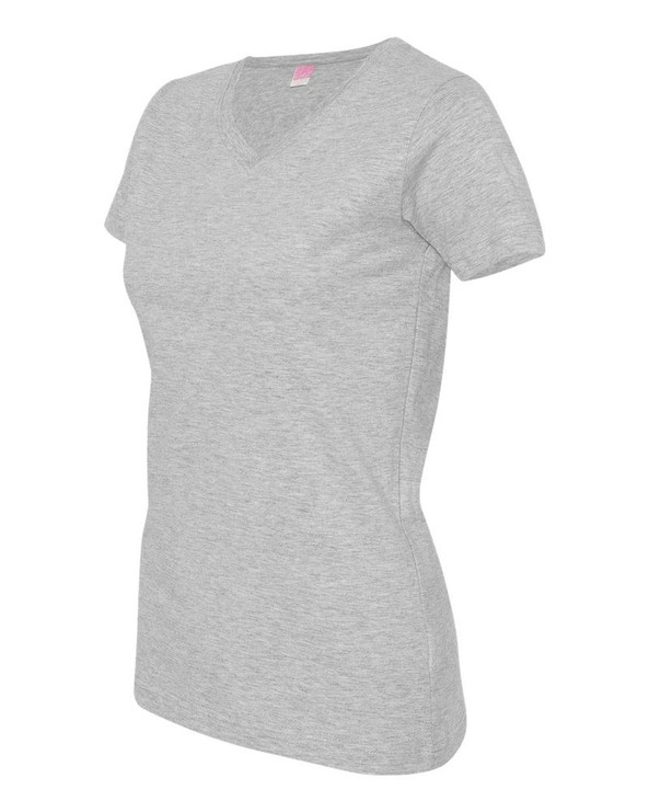LAT 3507 - Ladies' Fine Jersey V-NeckT-Shirt