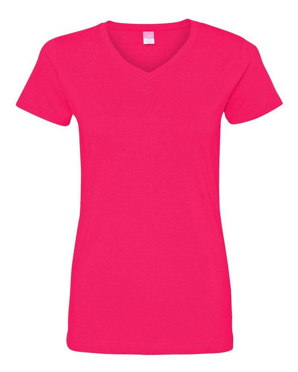 LAT 3507 - Remera fina de jersey con cuello en V