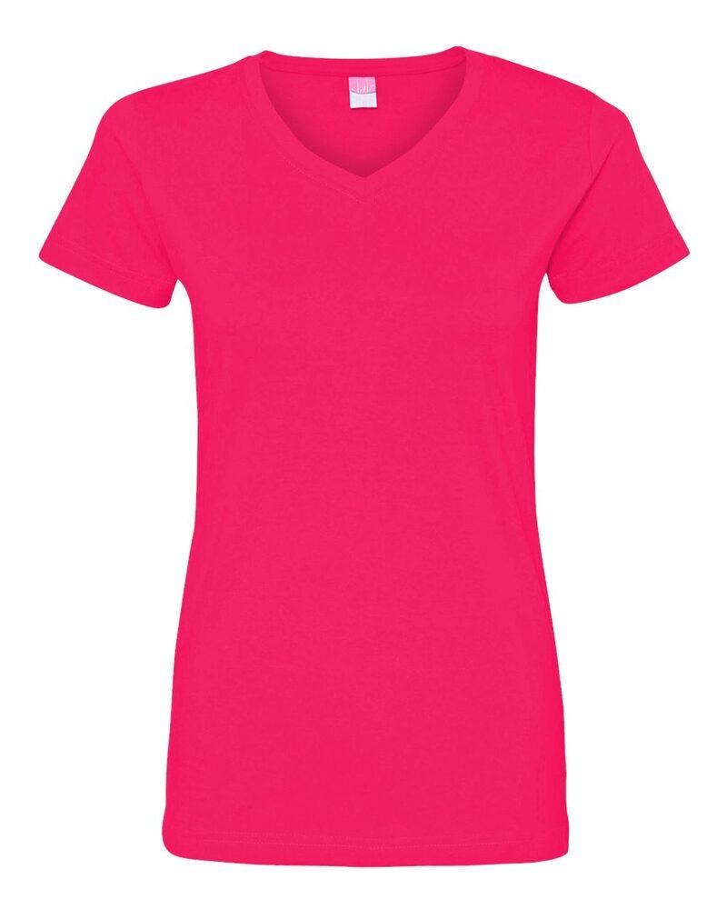 LAT 3507 - Remera fina de jersey con cuello en V
