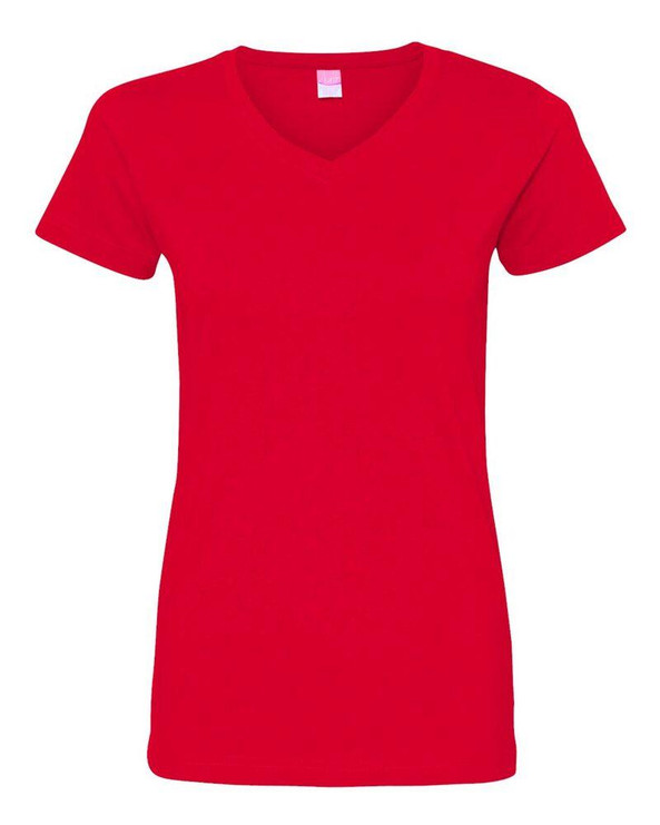 LAT 3507 - Ladies' Fine Jersey V-NeckT-Shirt