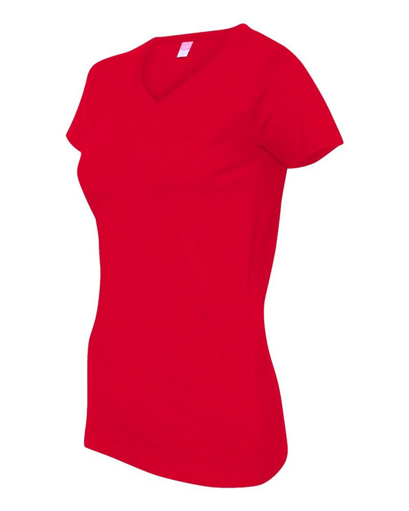 LAT 3507 - Ladies' Fine Jersey V-NeckT-Shirt