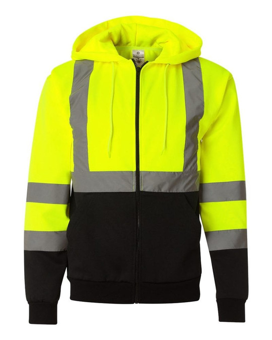 ML Kishigo JS102-103 - Hi-Vis Hooded Full-Zip Sweatshirt