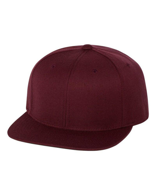 Yupoong 6089M - Gorra Snapback de Visera Plana de Mezcla de Lana