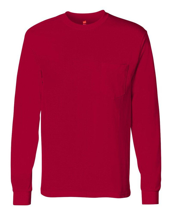 Hanes 5596 - Tagless® Long Sleeve T-Shirt with a Pocket