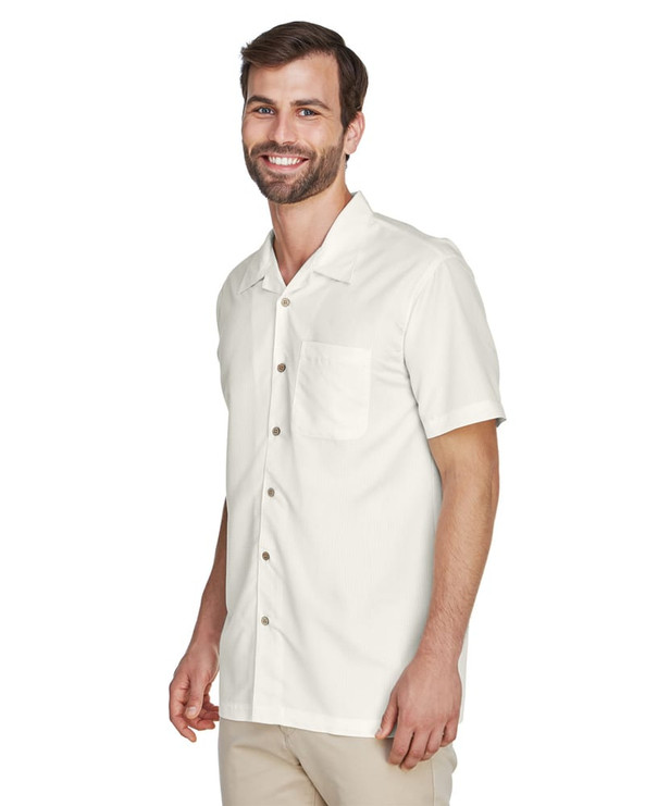 Harriton M560 - Men's Barbados Textured Camp Shirt