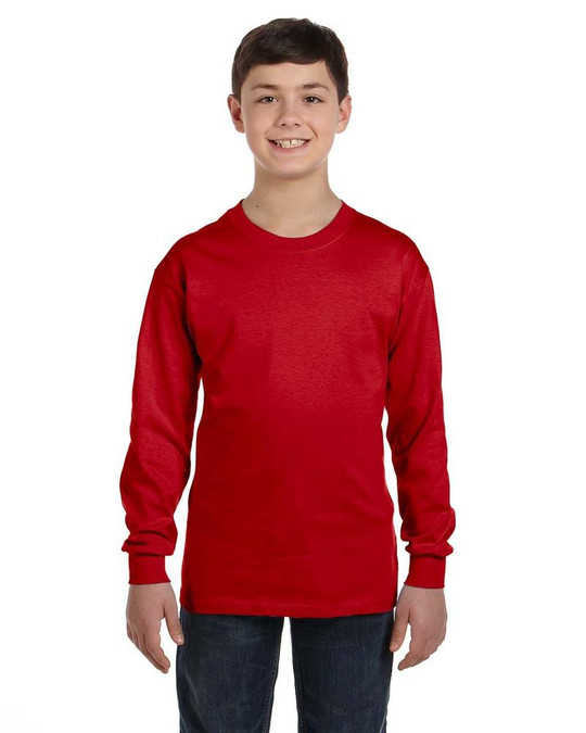Gildan G540B - T-shirt à manches longues pour jeunes en coton épais 5,3 oz.