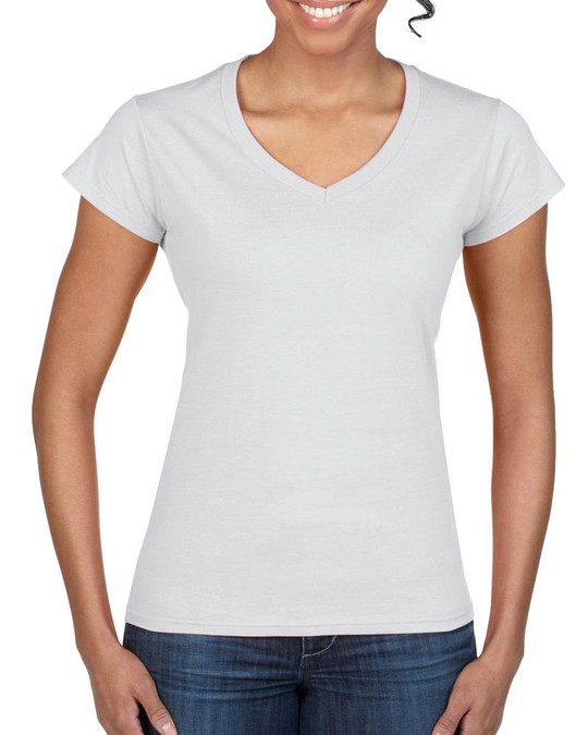 Gildan G64VL - T-shirt à col en V ajusté pour jeunes femmes Softstyle® 4,5 oz.