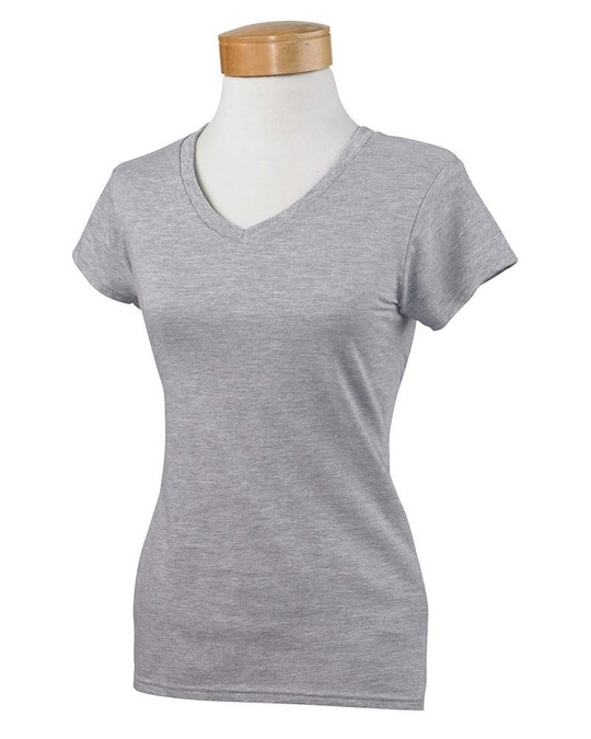 Gildan G64VL - T-shirt à col en V ajusté pour jeunes femmes Softstyle® 4,5 oz.