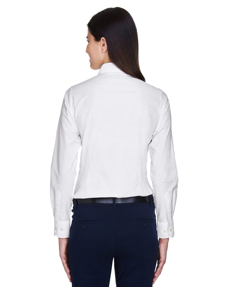 Harriton M600W - Ladies Long-Sleeve Oxford with Stain-Release