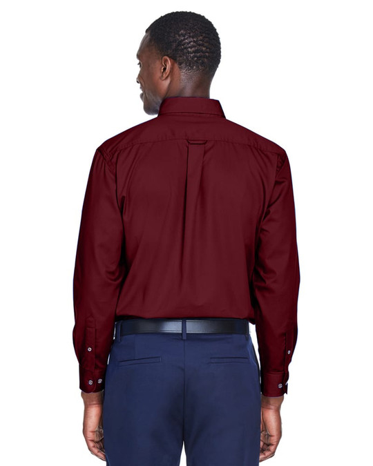 Harriton M500 - Chemise en sergé à manches longues Easy Blend avec traitement anti-taches