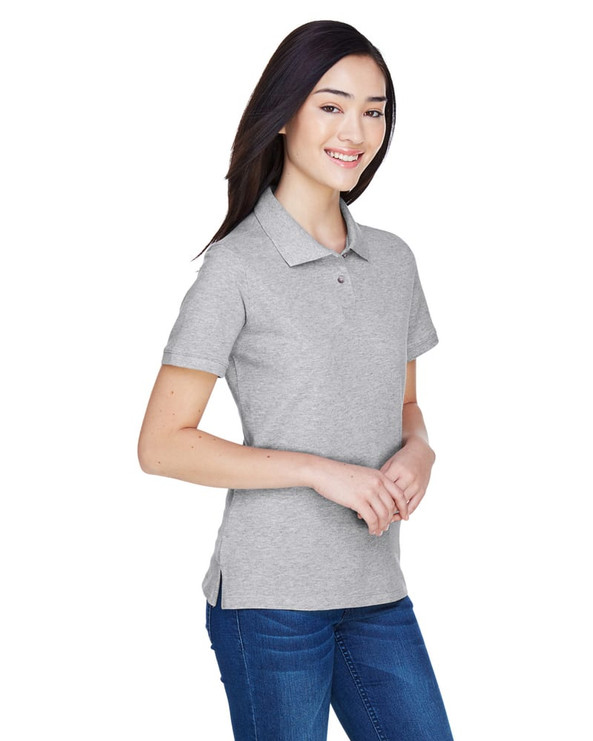 Harriton M200W - Polo à manches courtes en piqué de coton Ringspun 6 oz pour dames
