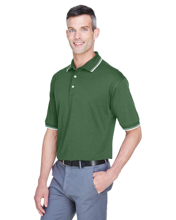 Devon & Jones D140 - Men's Tipped Perfect Pima Interlock Polo