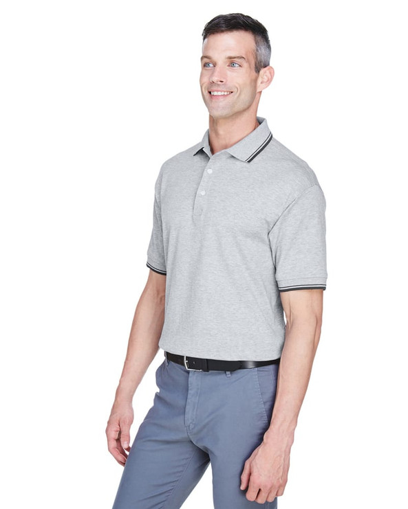 Devon & Jones D140 - Men's Tipped Perfect Pima Interlock Polo