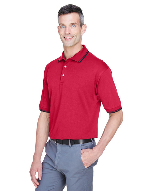 Devon & Jones D140 - Men's Tipped Perfect Pima Interlock Polo