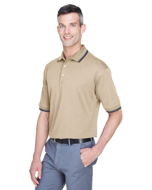 Devon & Jones D140 - Men's Tipped Perfect Pima Interlock Polo