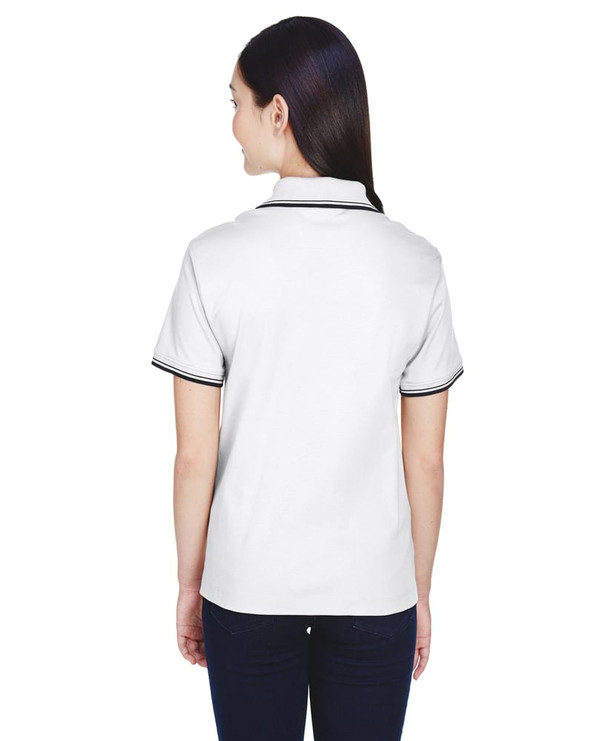 Devon & Jones D140W - Ladies Tipped Perfect Pima Interlock Polo