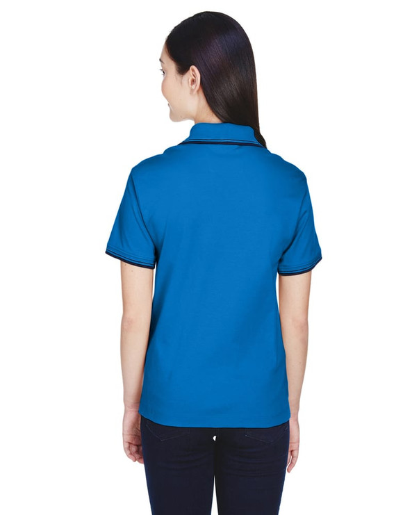 Devon & Jones D140W - Ladies Tipped Perfect Pima Interlock Polo