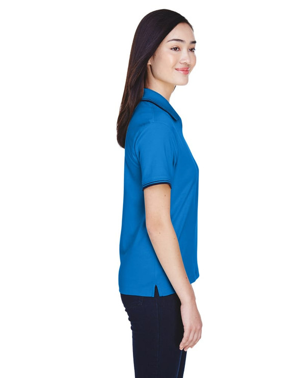 Devon & Jones D140W - Ladies Tipped Perfect Pima Interlock Polo