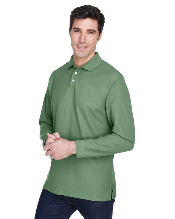 Devon & Jones D110 - Men's Pima Piqué Long-Sleeve Polo