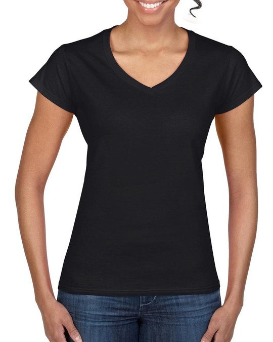 Gildan G64VL - T-shirt à col en V ajusté pour jeunes femmes Softstyle® 4,5 oz.