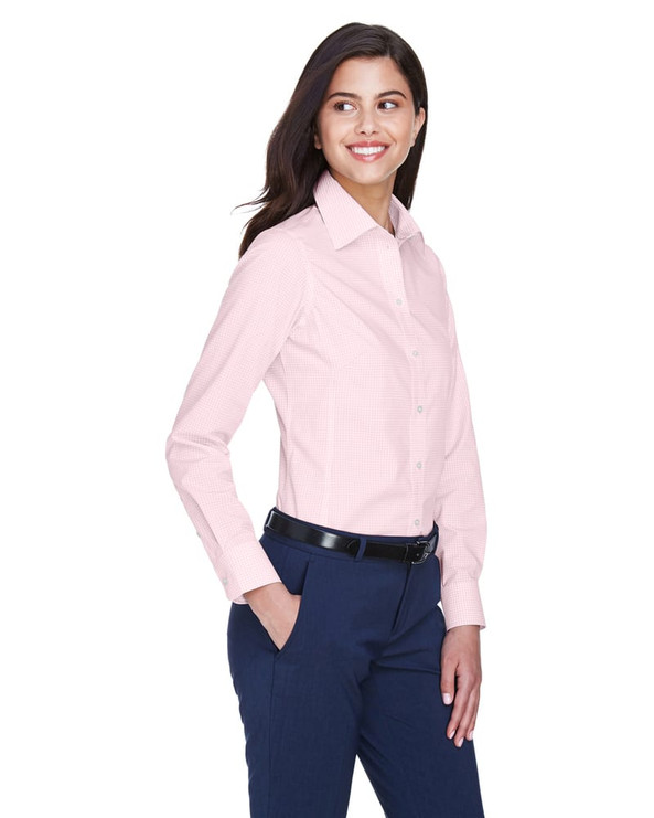 Devon & Jones D640W - Ladies Crown Collection Gingham Check